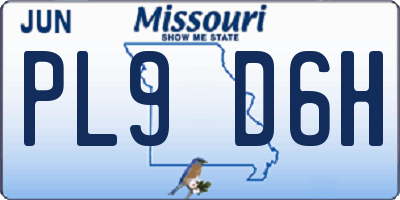 MO license plate PL9D6H