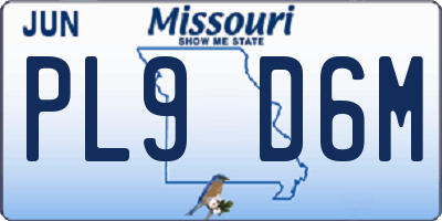 MO license plate PL9D6M