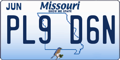 MO license plate PL9D6N