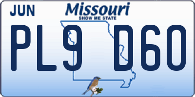 MO license plate PL9D6O