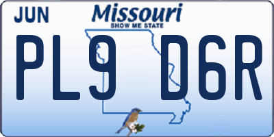 MO license plate PL9D6R