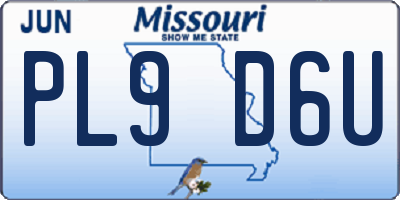 MO license plate PL9D6U