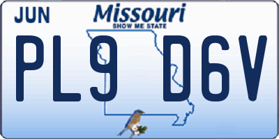 MO license plate PL9D6V