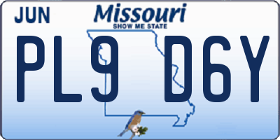 MO license plate PL9D6Y