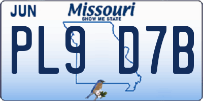 MO license plate PL9D7B