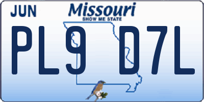 MO license plate PL9D7L