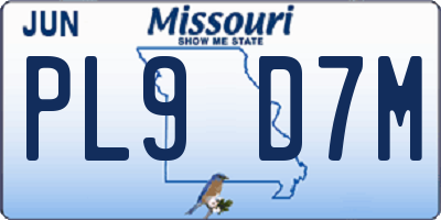 MO license plate PL9D7M