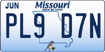 MO license plate PL9D7N