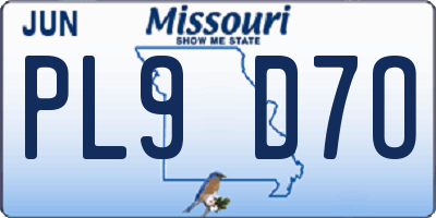MO license plate PL9D7O