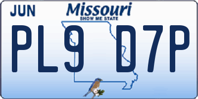 MO license plate PL9D7P