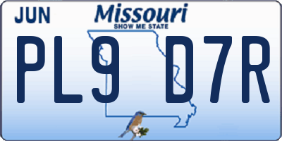 MO license plate PL9D7R