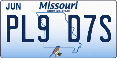 MO license plate PL9D7S