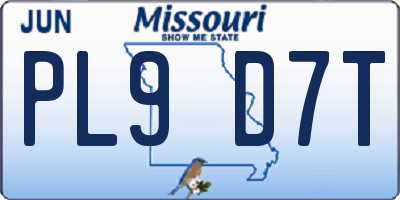 MO license plate PL9D7T