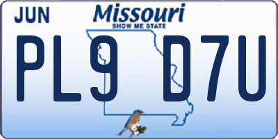 MO license plate PL9D7U