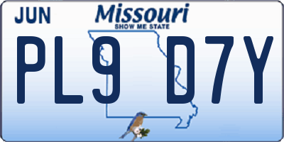 MO license plate PL9D7Y