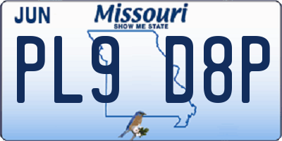 MO license plate PL9D8P