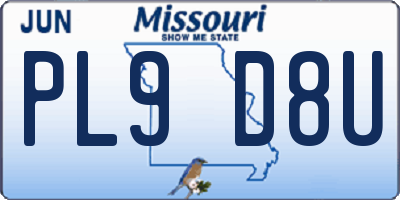 MO license plate PL9D8U