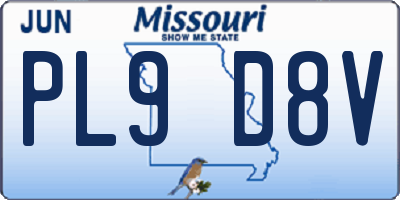 MO license plate PL9D8V