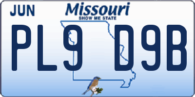 MO license plate PL9D9B
