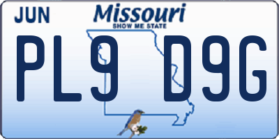 MO license plate PL9D9G