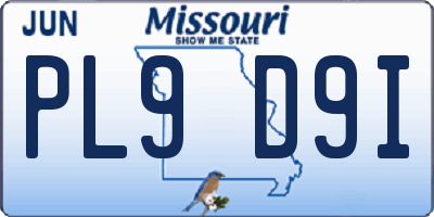 MO license plate PL9D9I
