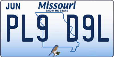 MO license plate PL9D9L