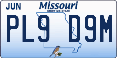 MO license plate PL9D9M