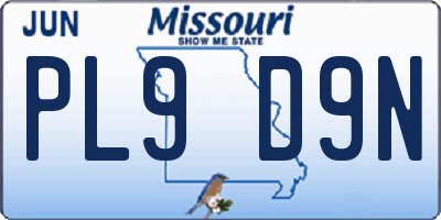 MO license plate PL9D9N