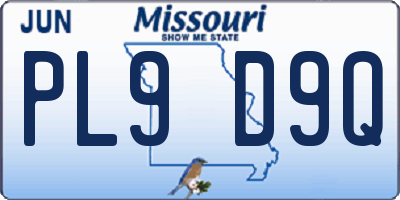 MO license plate PL9D9Q