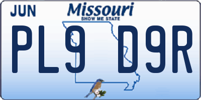 MO license plate PL9D9R