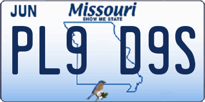 MO license plate PL9D9S
