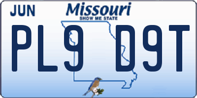 MO license plate PL9D9T