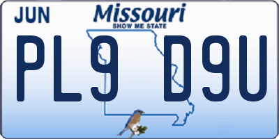 MO license plate PL9D9U