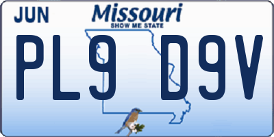MO license plate PL9D9V
