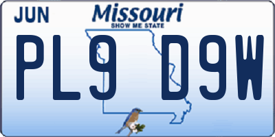 MO license plate PL9D9W
