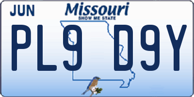 MO license plate PL9D9Y