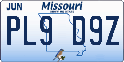 MO license plate PL9D9Z