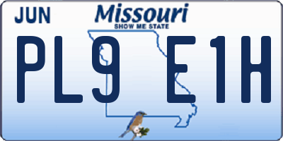 MO license plate PL9E1H