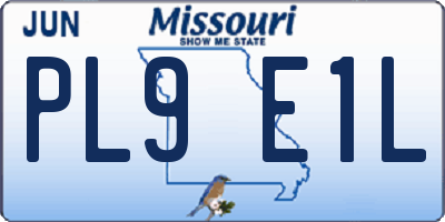 MO license plate PL9E1L