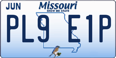 MO license plate PL9E1P