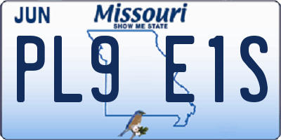 MO license plate PL9E1S