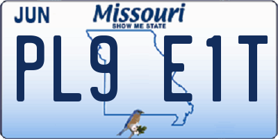 MO license plate PL9E1T