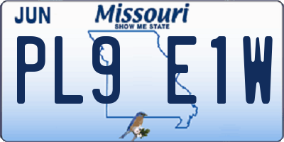 MO license plate PL9E1W