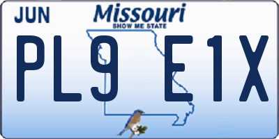 MO license plate PL9E1X