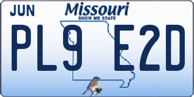MO license plate PL9E2D