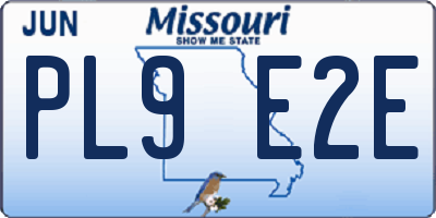 MO license plate PL9E2E