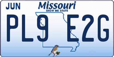 MO license plate PL9E2G