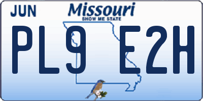 MO license plate PL9E2H