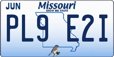 MO license plate PL9E2I