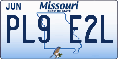 MO license plate PL9E2L